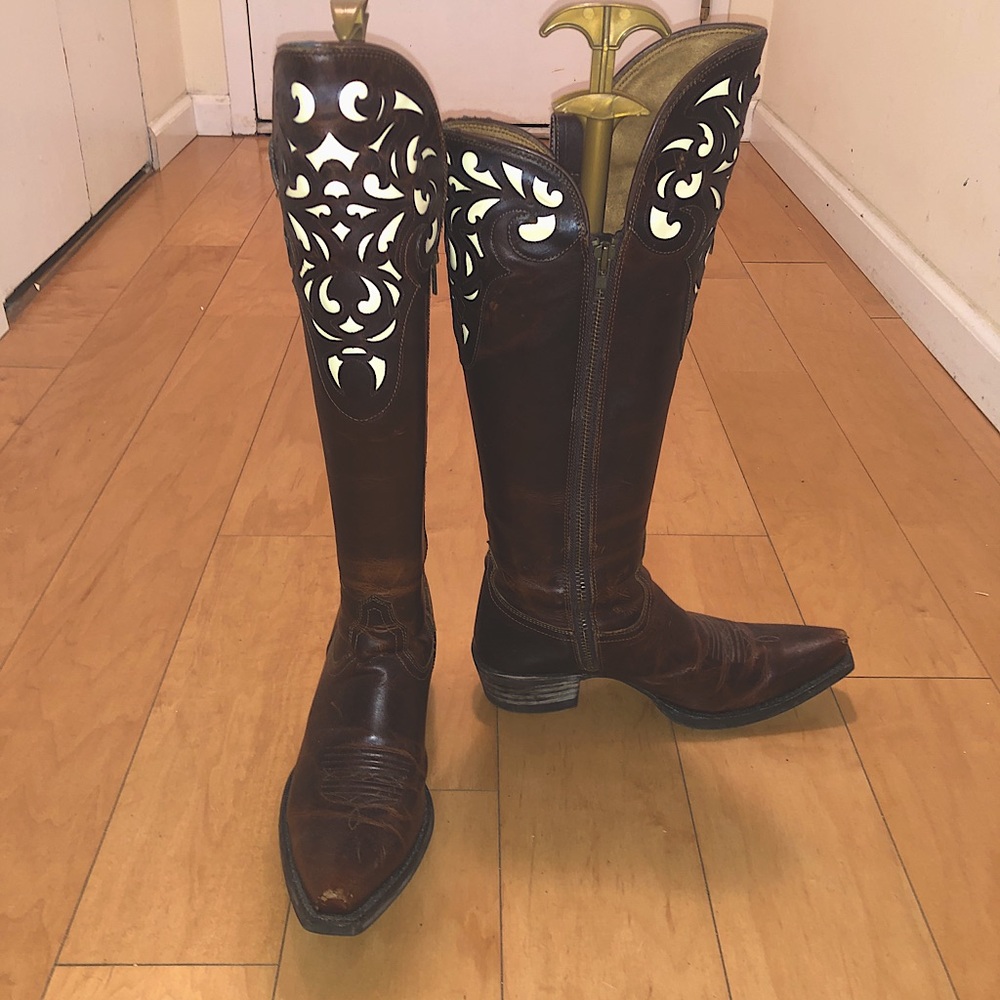 Barely Worn Ariat Genuine Leather Decorative Over the Knee Riding Boots